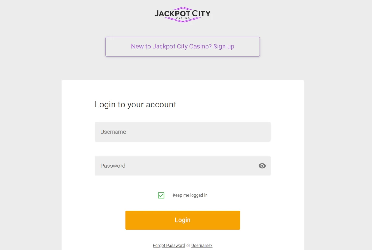 Jackpot City Login